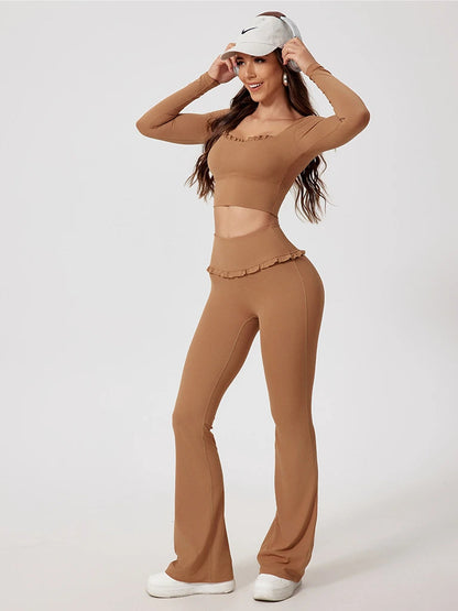 Ruffle Flared Leggings