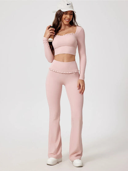 Ruffle Flared Leggings