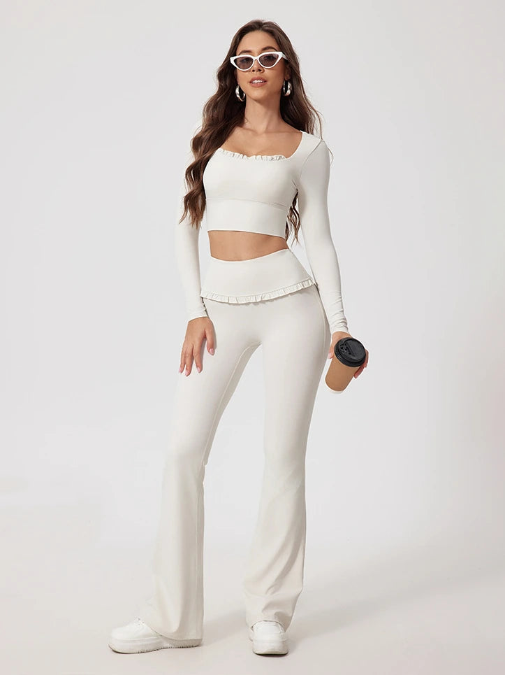 Ruffle Flared Leggings