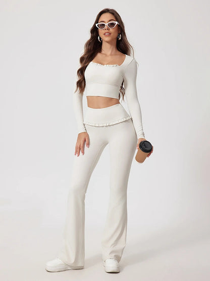 Ruffle Flared Leggings